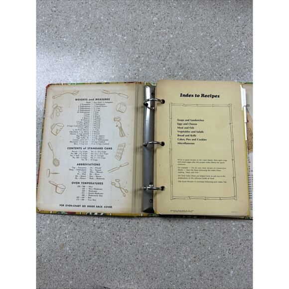 Vintage 1950's Cookbook 3 Ring Binder Recipe Holder Ephemera Prop Kitchen - Picture 3 of 9